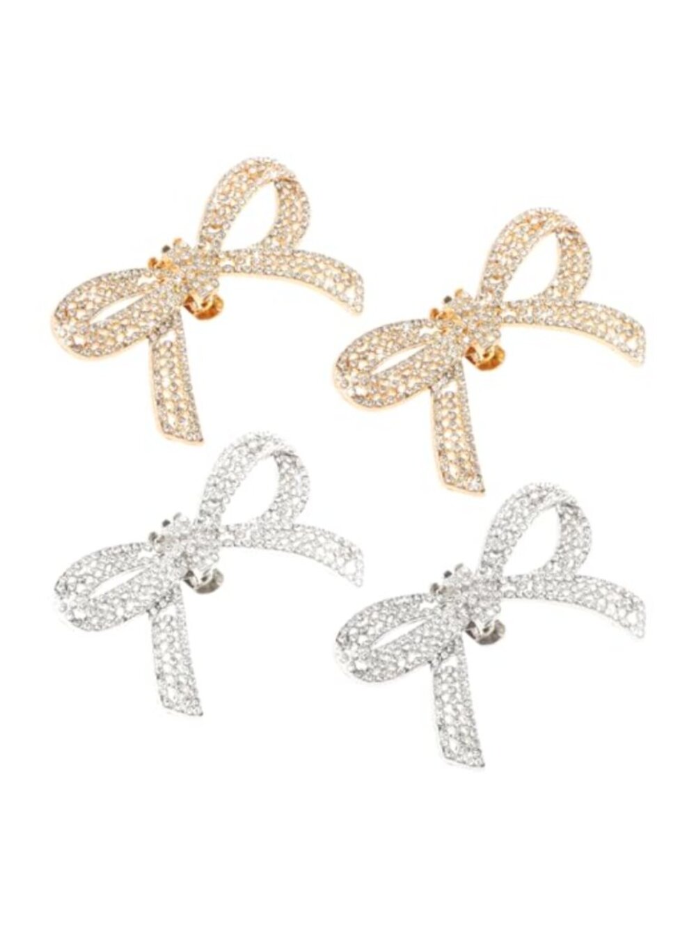 2 Pairs Rhinestone Bow Shoe Clips Detachable Heel Charms Bridal Wedding